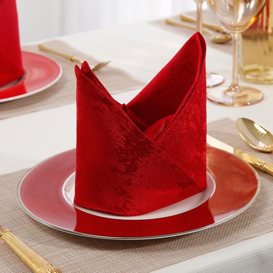 Waterproof Red Folding Table Setting Napkin